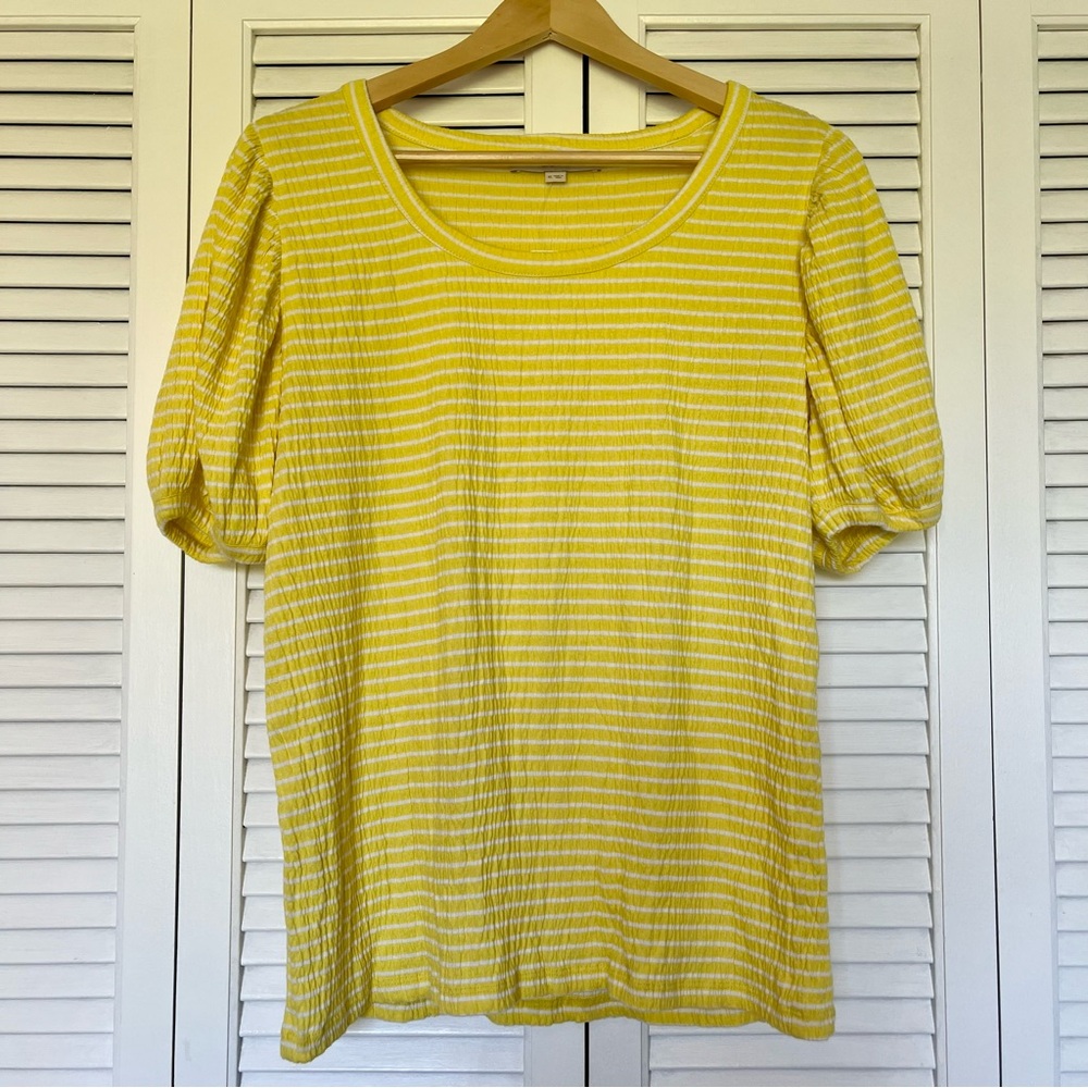 LOFT Yellow Striped Top